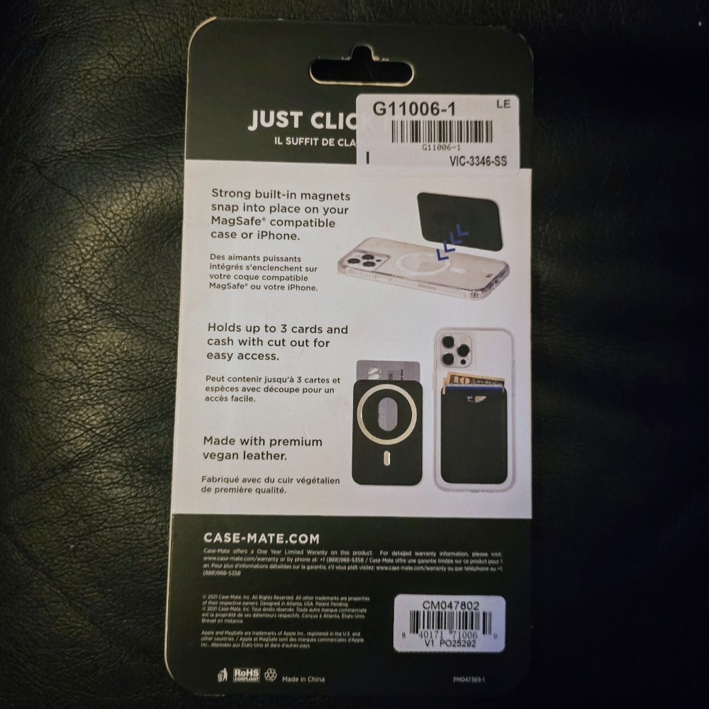Case•Mate Magnetic Card Holder for iPhone or MagSafe compatible Case in Sparkle - Picture 2 of 8